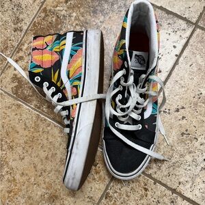 Vans Skate Shoes with tropical design.